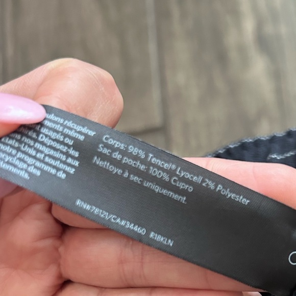 Eileen Fisher Pinstriped Pull On Wide Leg Crop Pants in Navy Blue Sz XL - Picture 8 of 8